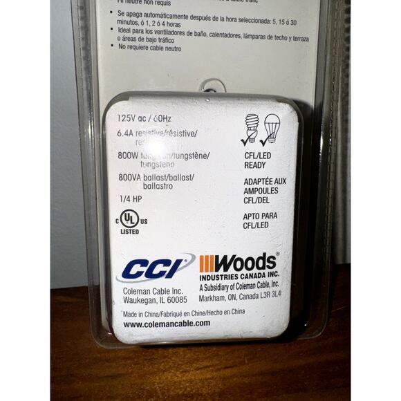 Woods 59724 Countdown Timer Automatically Turns Off NIP - Picture 3 of 6